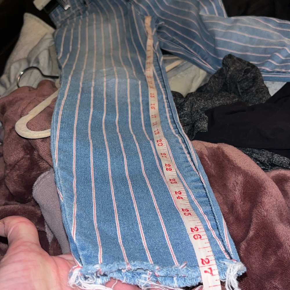 Kut From The Kloth Connie Striped Blue Denim Jeans High Rise Ankle Skinny sz2EUC - Picture 8 of 16